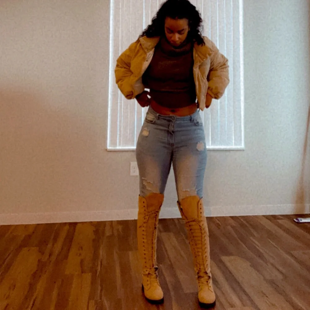 Stylish Tan Over the Knee Boots
